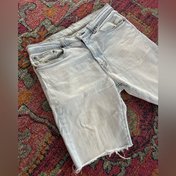 Levi's | Men’s Light Blue Cutoff Denim 512 Premium Jean Shorts Zipper Fly Sz 34 - Picture 4 of 16